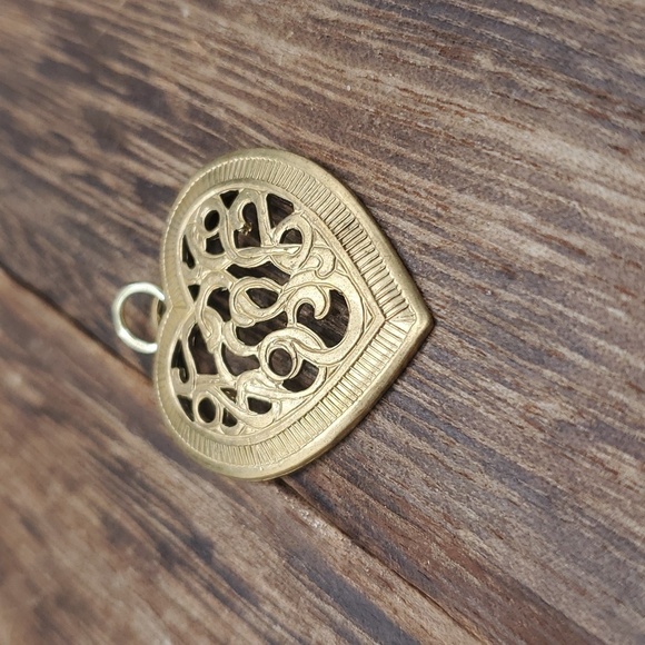 Vermeil openwork regency heart pendant - Picture 2 of 2